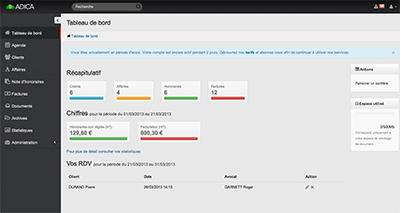 logiciel gestion cabinet avocat, Tableau de bord et statistiques