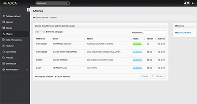 logiciel gestion cabinet avocat, gestion affaires