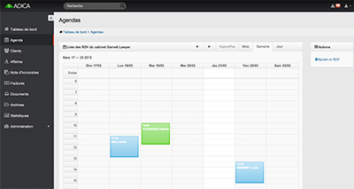 logiciel gestion cabinet avocat, agenda collaboratif