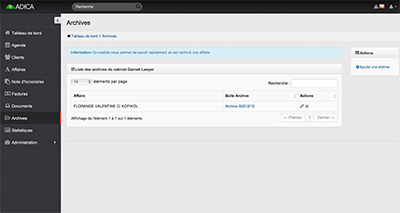 logiciel gestion cabinet avocat, gestion archive