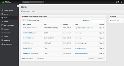 logiciel gestion cabinet avocat, gestion client et prospect