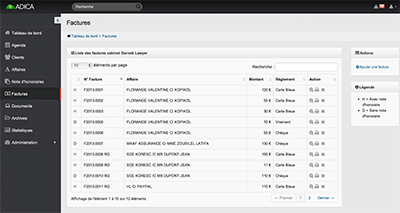 logiciel gestion cabinet avocat, gestion facture